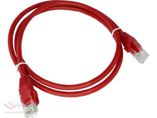 Patch-cord U/UTP kat.5e PVC 0.25m czerwony ALANTEC