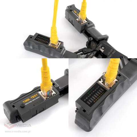 Crimping tool for RJ45, RJ11, RJ12 with Spacetronik NT-CT04 LAN tester