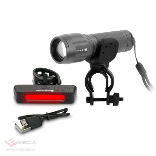 Zestaw lampek rowerowych LED: everActive FL-300+ Cree XP-G3 350 lumenów + everActive BL-150R