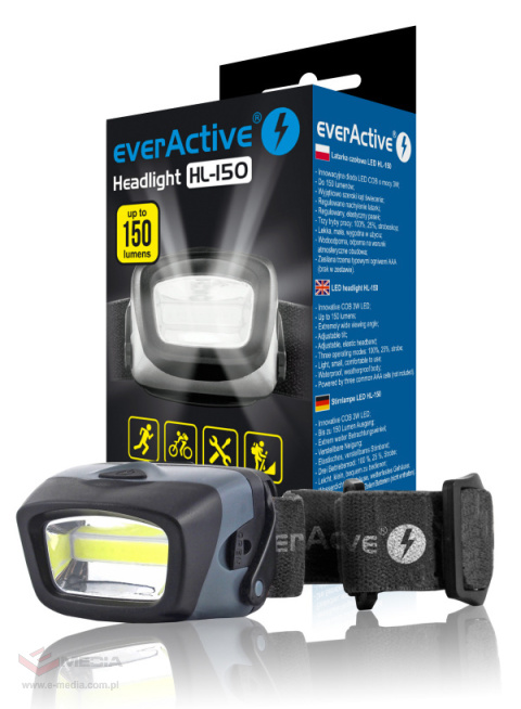 Zestaw latarek everActive HL-150 + WL-200