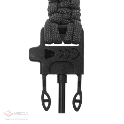 Bransoletka Paracord Badger Outdoor z krzesiwem - czarna