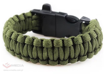 Bransoletka Paracord Badger Outdoor z krzesiwem - oliwkowa