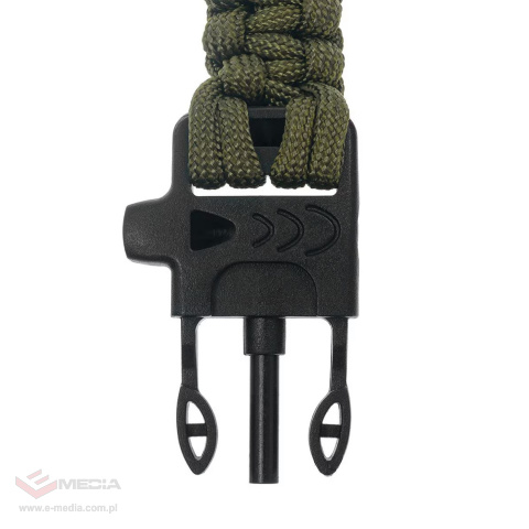 Bransoletka Paracord Badger Outdoor z krzesiwem - oliwkowa