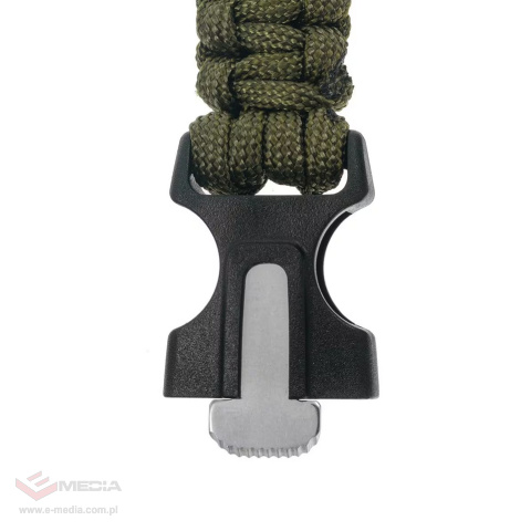 Bransoletka Paracord Badger Outdoor z krzesiwem - oliwkowa