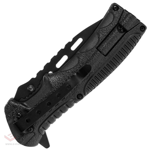 Mil-Tec Paracord Schwarzes Klappmesser mit Feuerstein