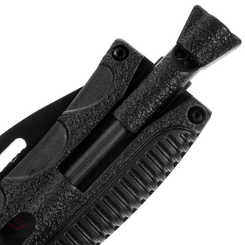 Mil-Tec Paracord Schwarzes Klappmesser mit Feuerstein