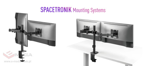 Uchwyt biurkowy na 2 monitory przegubowy Spacetronik SPA-120