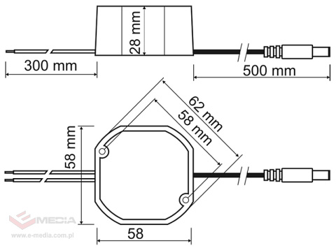 Zasilacz impulsowy do puszki instalacyjnej PSC-12015