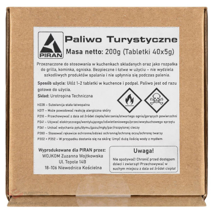 Paliwo stałe Piran do kuchenek turystycznych 40 x 5g