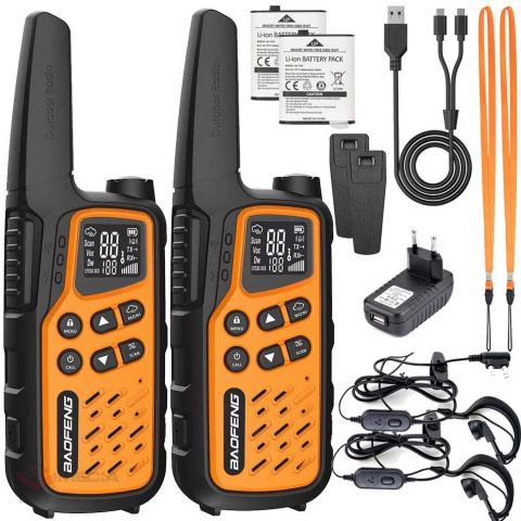 Radiotelefon Baofeng BF-T25E PMR 2 szt. - Orange