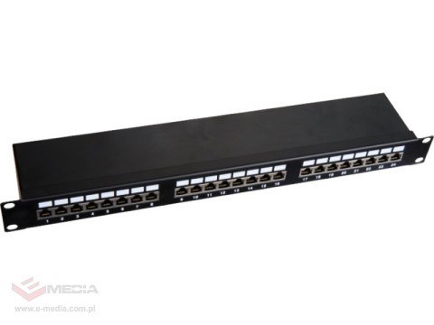 Patch panel 1U/19 cali STP ekranowany 24 porty kat. 5E złącza LSA półka montażowa Q-LANTEC