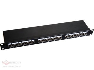 Patch panel 1U/19 cali STP ekranowany 24 porty kat. 6 złącza LSA półka montażowa Q-LANTEC