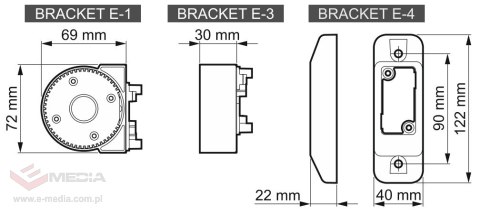 DYSTANS DLA MODUŁOWEGO UCHWYTU DO CZUJEK RUCHU BRACKET-E-3-GY SATEL