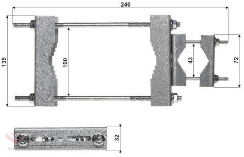 OBEJMA DYSTANSOWA OZP-43/100