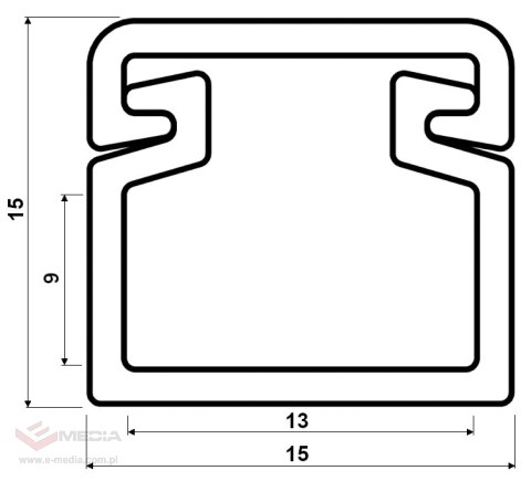 PROFIL Z KLOSZEM DO TAŚM LED KI-LED/15X15-M NATYNKOWY