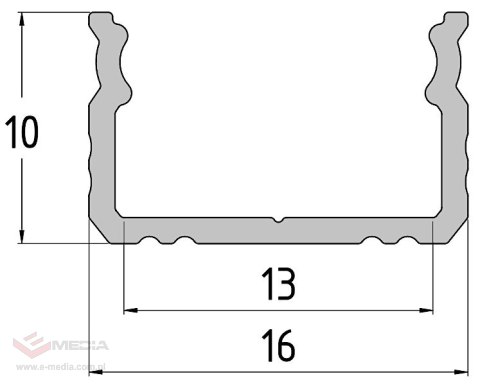 PROFIL Z KLOSZEM DO TAŚM LED PR-LED/SA2/2M NATYNKOWY SREBRNY