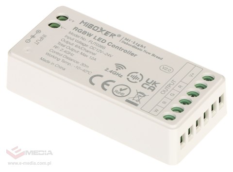 STEROWNIK OŚWIETLENIA LED LED-RGBW-WC/RF2 2.4 GHz, RGBW 12 ... 24 V DC MiBOXER / Mi-Light