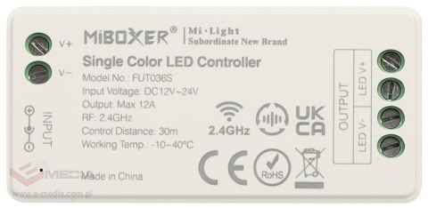 STEROWNIK OŚWIETLENIA LED LED-W-WC/RF 2.4 GHz, MONO 12 ... 24 V DC MiBOXER / Mi-Light