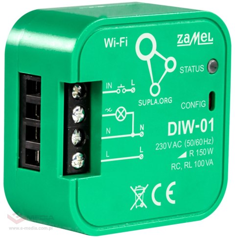 INTELIGENTNY ŚCIEMNIACZ OŚWIETLENIA DIW-01 Wi-Fi, 230 V AC ZAMEL