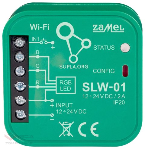 INTELIGENTNY STEROWNIK OŚWIETLENIA LED SLW-01 Wi-Fi, SUPLA 12 ... 24 V DC ZAMEL