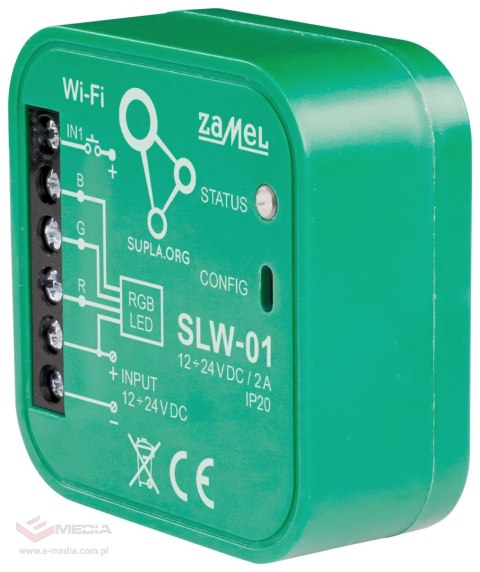 INTELIGENTNY STEROWNIK OŚWIETLENIA LED SLW-01 Wi-Fi, SUPLA 12 ... 24 V DC ZAMEL