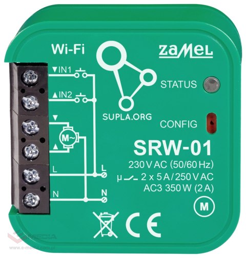 INTELIGENTNY STEROWNIK ROLET SRW-01 Wi-Fi 230 V AC ZAMEL