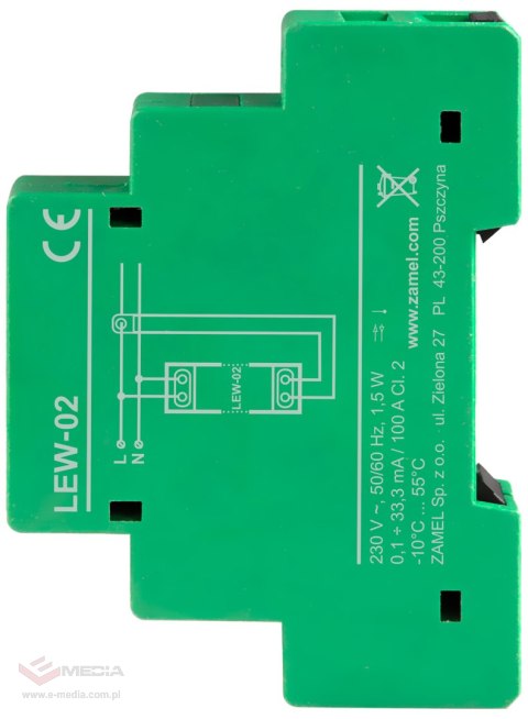 MONITOR ENERGII ELEKTRYCZNEJ LEW-02 JEDNOFAZOWY ZAMEL