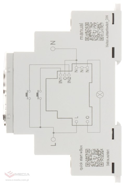 INTELIGENTNY PRZEŁĄCZNIK SWITCHBOX-DIN/BLEBOX Wi-Fi, 230 V AC