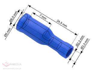 Insulated connector socket 5.0/24.5mm blue 100pcs