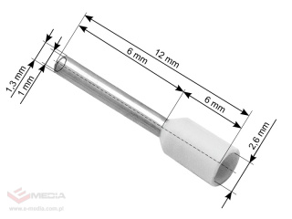 Insulated connector sleeve 0.5/6 white 100 pcs.