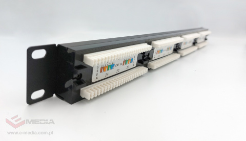 Patch panel 24-port UTP5e 1U 19" bez półki