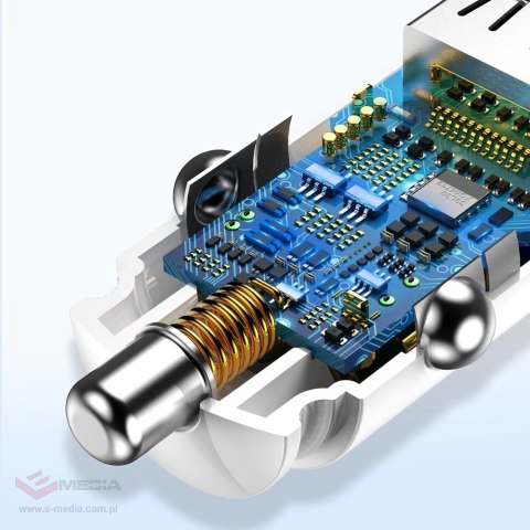 Baseus Circular inteligentna ładowarka samochodowa 2x USB QC3.0 Quick Charge 3.0 SCP AFC 30W czarny (CCALL-YD01)