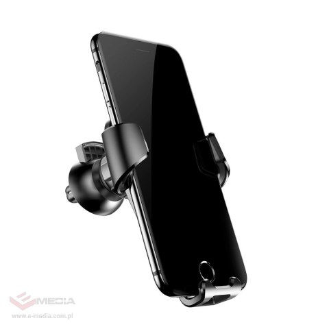 Baseus Gravity Car Mount grawitacyjny uchwyt samochodowy na kratkę wentylacyjną nawiew na telefon 4-6" czarny (SUYL-01)