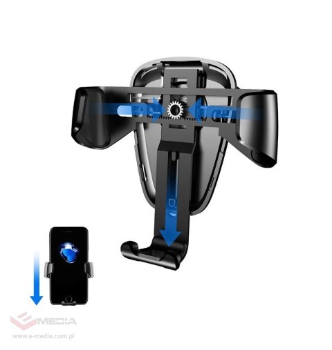 Baseus Gravity Car Mount grawitacyjny uchwyt samochodowy na kratkę wentylacyjną nawiew na telefon 4-6" czarny (SUYL-01)