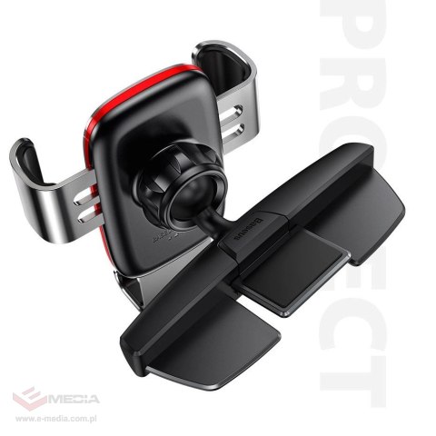 Baseus Metal Age Gravity Car Mount metalowy samochodowy uchwyt grawitacyjny na slot CD czarny (SUYL-J01)