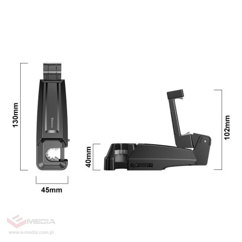 Baseus backseat vehicle holder wieszak samochodowy uchwyt na telefon 4.0''-6.5'' na zagłówek czarny (SUHZ-A01)