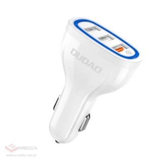 Dudao ładowarka samochodowa szybkie ładowanie Quick Charge 3.0 QC3.0 2.4A 18W 3x USB biały (R7S white)