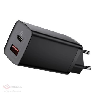 Baseus GaN2 Lite szybka ładowarka sieciowa 65W USB / USB Typ C Quick Charge 3.0 Power Delivery (azotek galu) czarny (CCGAN2L-B01