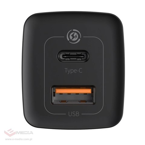 Baseus GaN2 Lite szybka ładowarka sieciowa 65W USB / USB Typ C Quick Charge 3.0 Power Delivery (azotek galu) czarny (CCGAN2L-B01