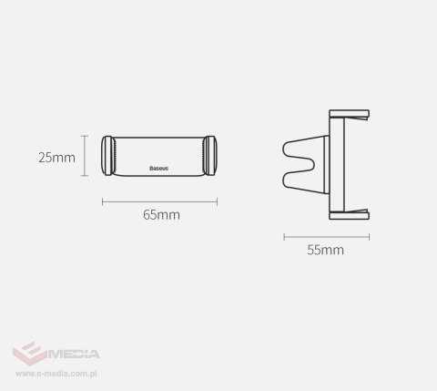 Baseus samochodowy uchwyt na telefon do kratki nawiewu czarny (SUGP-01)