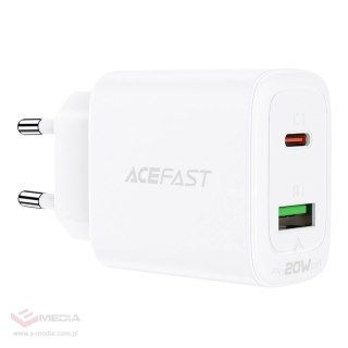 Acefast ładowarka sieciowa USB Typ C / USB 20W, PPS, PD, QC 3.0, AFC, FCP biały (A25 white)