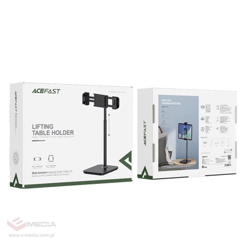 Acefast teleskopowy uchwyt do telefonu i tabletu (135-230mm szer.) na biurko 360° czarny (E4 black)