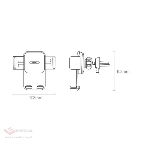 Baseus uchwyt samochodowy na nawiew kratkę wentylacji czarny (SUYK000101)