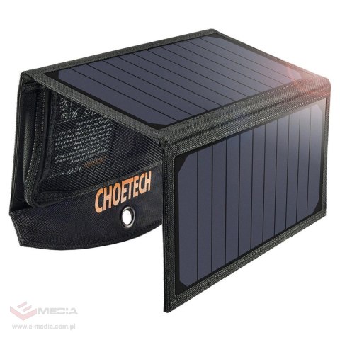 Ładowarka Choetech SC001 solarna składana 19W 2x USB-A - czarna