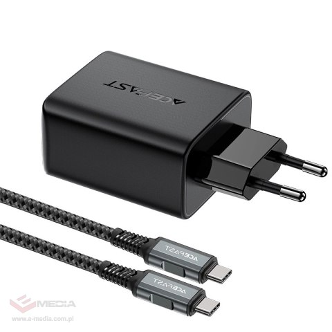 Ładowarka GaN Acefast A17 65W USB-C / USB-A, adapter HDMI 4K 60Hz (zestaw z kablem) - czarna