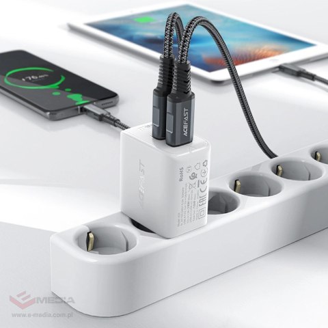 Acefast ładowarka sieciowa 2x USB 18W QC 3.0, AFC, FCP biały (A33 white)