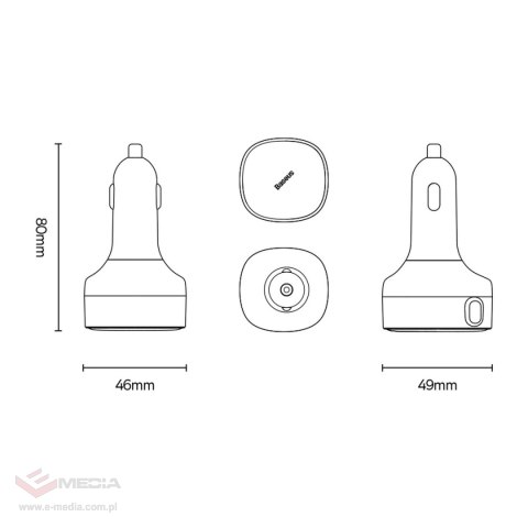 Baseus Enjoyment ładowarka samochodowa 2w1 30W czarny (CGTX000001)