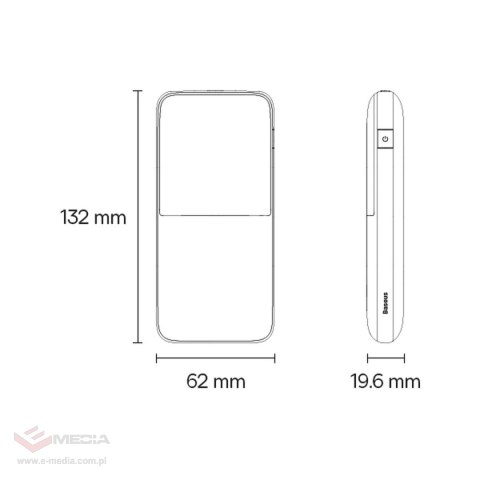 Powerbank Baseus Bipow Pro 10000mAh 20W czarny z kablem USB Typu A - USB Typu C 3A 0.3m (PPBD040201)