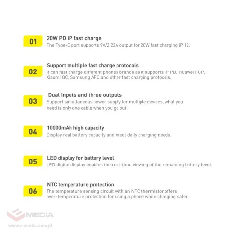 Baseus Bipow powerbank z szybkim ładowaniem 20000mAh 20W czarny (Overseas Edition) + kabel USB-A - Micro USB 0.25m czarny (PPBD0