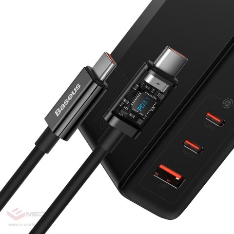 Baseus GaN5 Pro szybka ładowarka 2xUSB-C+USB 140W EU czarna (CCGP100201)